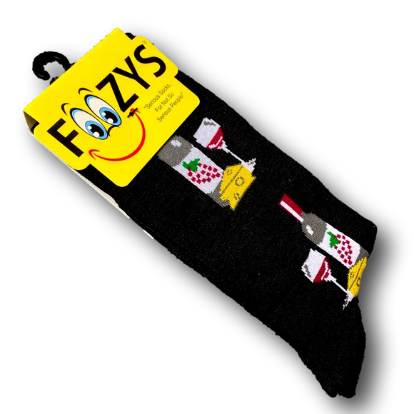 3/$15 Wine & Cheese Funny Novelty Crew Socks - NWT - Picture 3 of 3